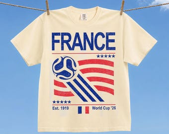 Vintage France Soccer World Comfort Colors Shirt, Retro 90s Flag France Team Soccer World Cup 2026 T-Shirt