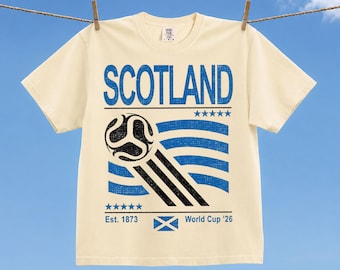 Camiseta vintage de Escocia con colores cómodos para la Copa Mundial de Fútbol, camiseta retro de los 90 con la bandera de la selección escocesa para la Copa Mundial de Fútbol 2026.