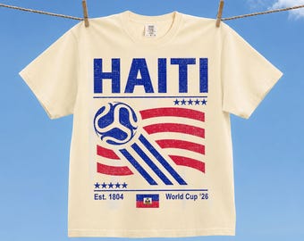 Vintage Haiti Soccer World Comfort Colors Shirt, Retro 90s Flag Haiti Team Soccer World Cup 2026 T-Shirt