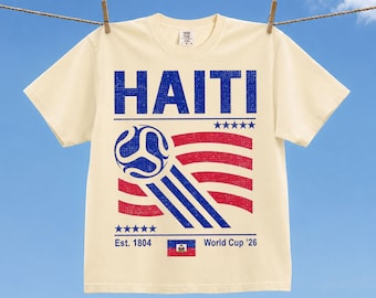 Vintage Haiti Soccer World Comfort Colors Shirt, Retro 90s Flag Haiti Team Soccer World Cup 2026 T-Shirt