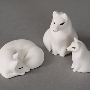 Arctic fox figurine kit, polar fox, white fox, miniature animals, art doll animal, fox sculpture, polar fuch, fox pack image 7