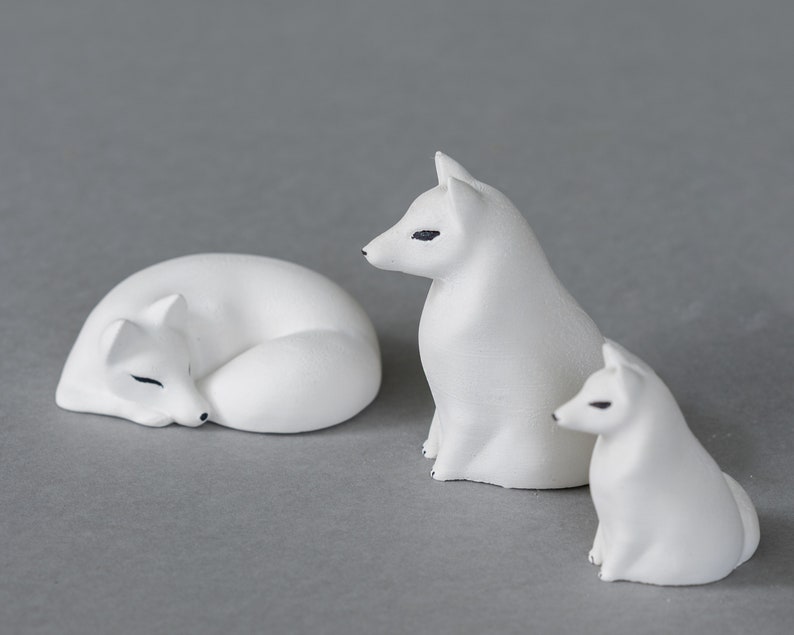 Arctic fox figurine kit, polar fox, white fox, miniature animals, art doll animal, fox sculpture, polar fuch, fox pack image 6