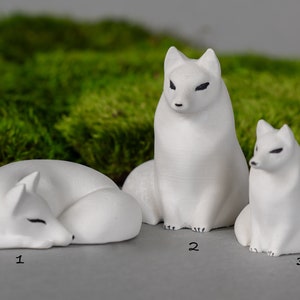 Arctic fox figurine kit, polar fox, white fox, miniature animals, art doll animal, fox sculpture, polar fuch, fox pack image 2