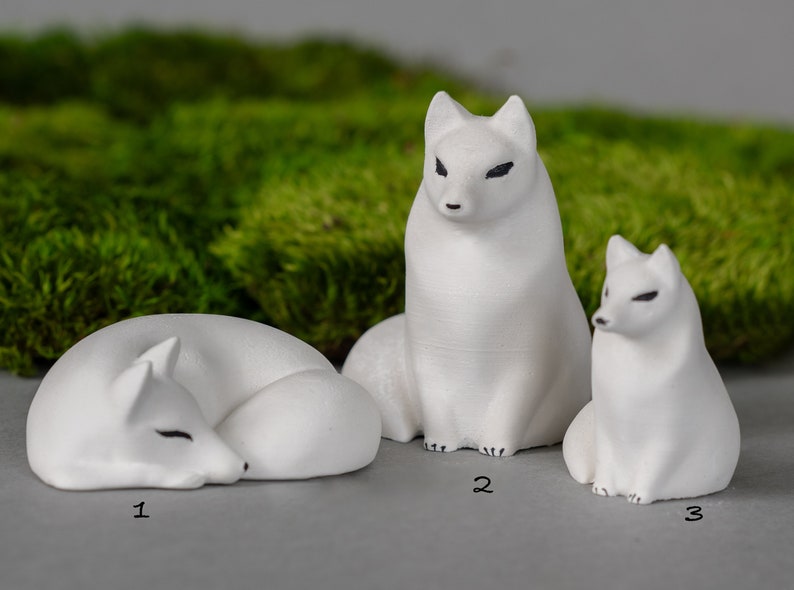 Arctic fox figurine kit, polar fox, white fox, miniature animals, art doll animal, fox sculpture, polar fuch, fox pack image 2