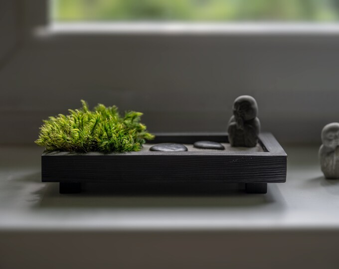 Desktop Zen Garden Kit, Desktop Sand Garden, Mini Moss Garden, Sand