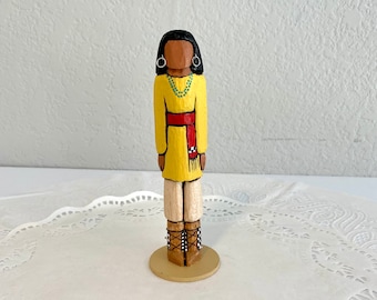 Apache, Worry doll, Native American, Wood carving, art doll