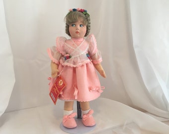 HOLD for Cherie, LENCI felt doll, side glancing, Italian, soft sculpture