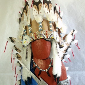 Native American doll No face Hand carved One of A Kind Creator image 2