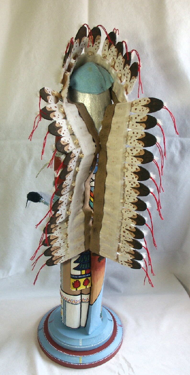 Native American doll No face Hand carved One of A Kind Creator image 5