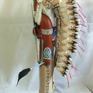 Native American doll No face Hand carved One of A Kind Creator image 4