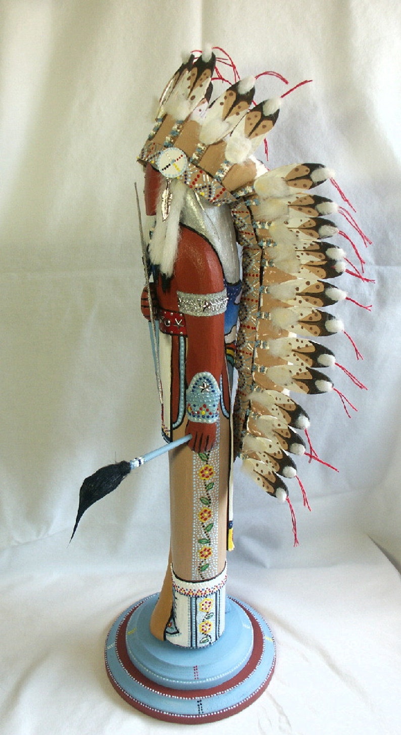 Native American doll No face Hand carved One of A Kind Creator image 4