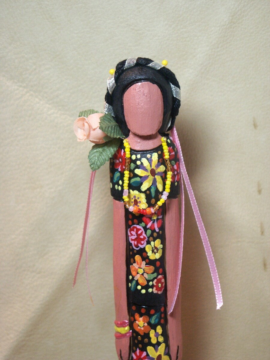 Oaxaca Indian, Mexican Indian Faceless art doll OOAK collectible