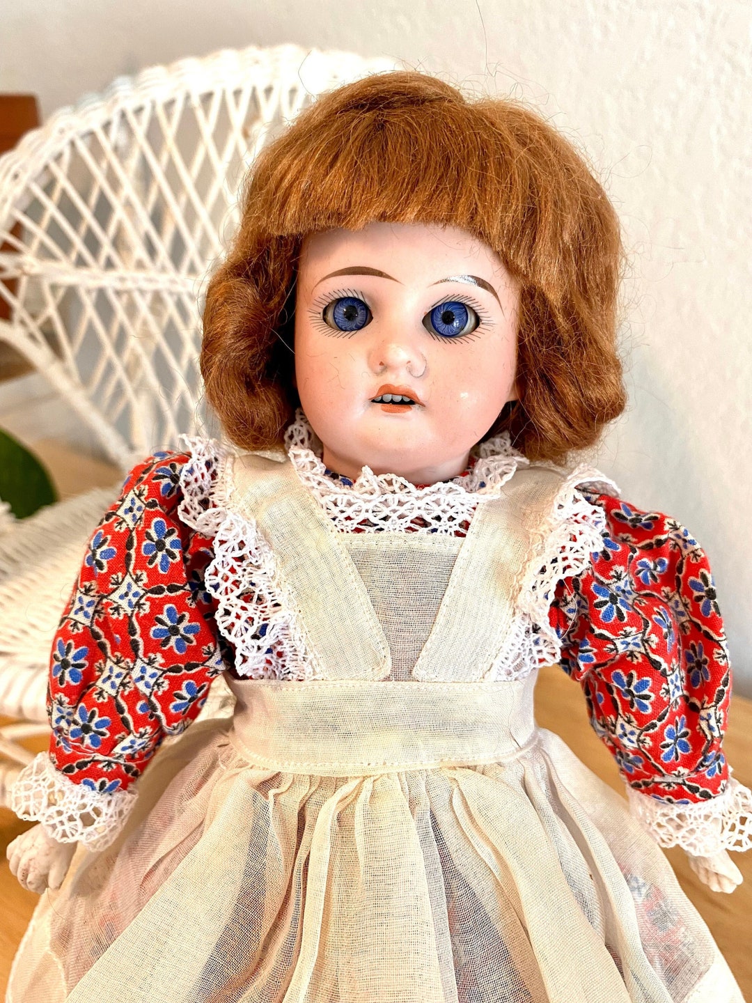 German ANTIQUE Small Doll Kid Body Mohair Wig Etsy