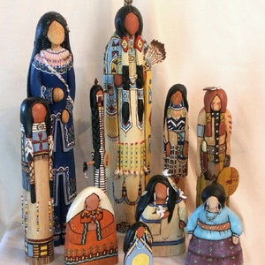 Native American doll No face Hand carved One of A Kind Creator image 9