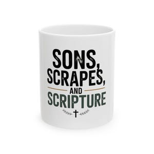 Mug chrétien pour maman de garçon, Mug à café avec citation biblique et souvenirs de fils, Cadeau pour maman guerrière de la prière, Mug en céramique pour maman chrétienne, Cadeau de Noël pour maman de garçon