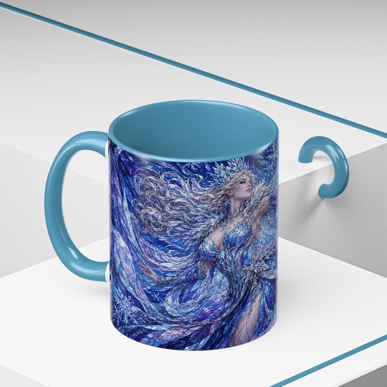 Ice Queen Frozen Fantasy Stained Glass Coffee Mug image 10