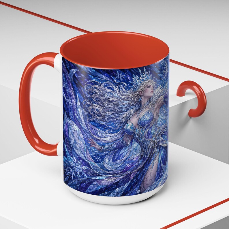 Ice Queen Frozen Fantasy Stained Glass Coffee Mug image 9
