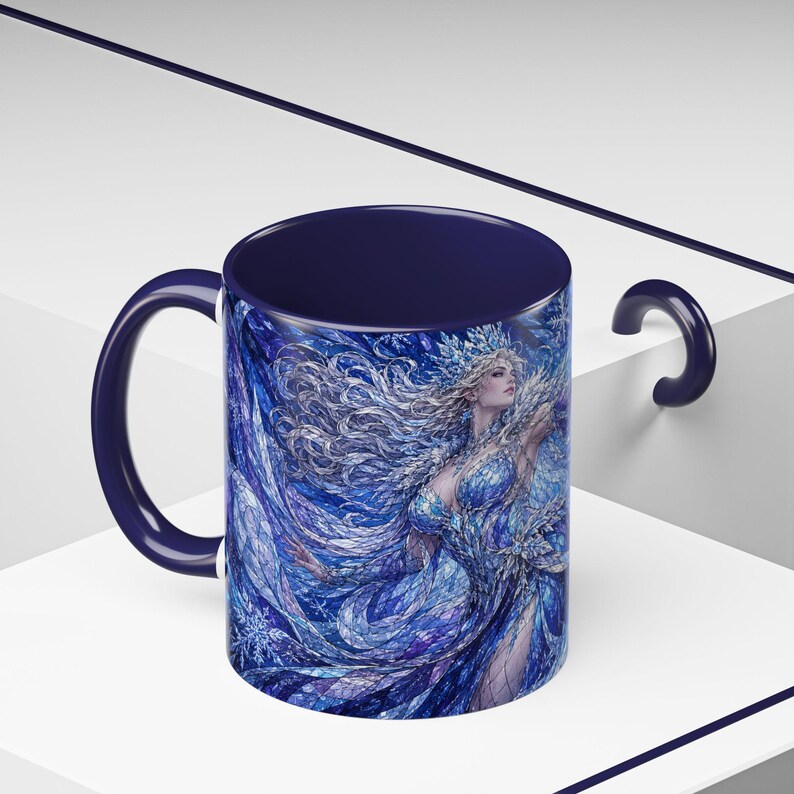 Ice Queen Frozen Fantasy Stained Glass Coffee Mug image 3