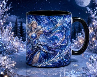 Taza de café de vidrieras con diseño de la Reina de Hielo de Frozen