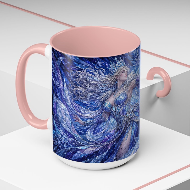 Ice Queen Frozen Fantasy Stained Glass Coffee Mug image 8