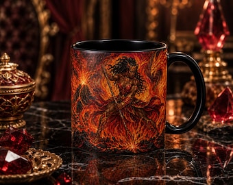 Taza de vitral de la Diosa de Fuego