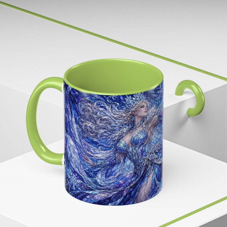 Ice Queen Frozen Fantasy Stained Glass Coffee Mug image 16