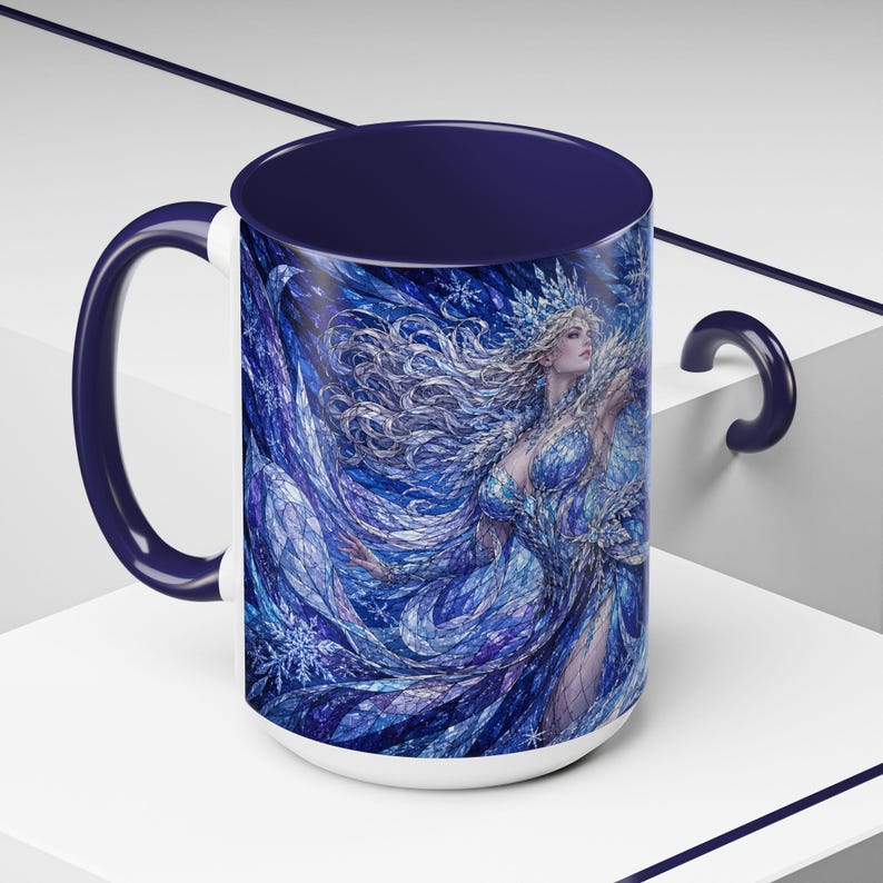 Ice Queen Frozen Fantasy Stained Glass Coffee Mug image 7