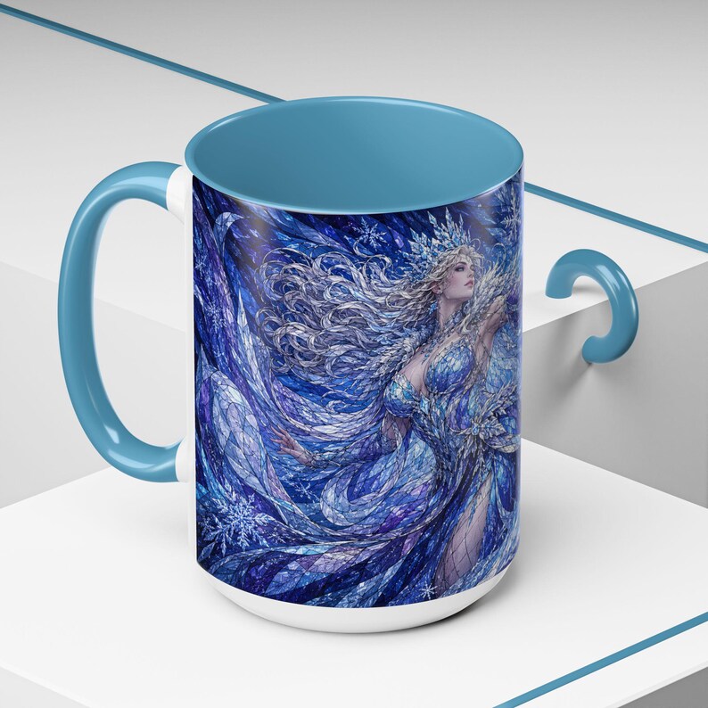Ice Queen Frozen Fantasy Stained Glass Coffee Mug image 11