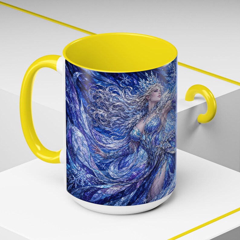 Ice Queen Frozen Fantasy Stained Glass Coffee Mug image 15