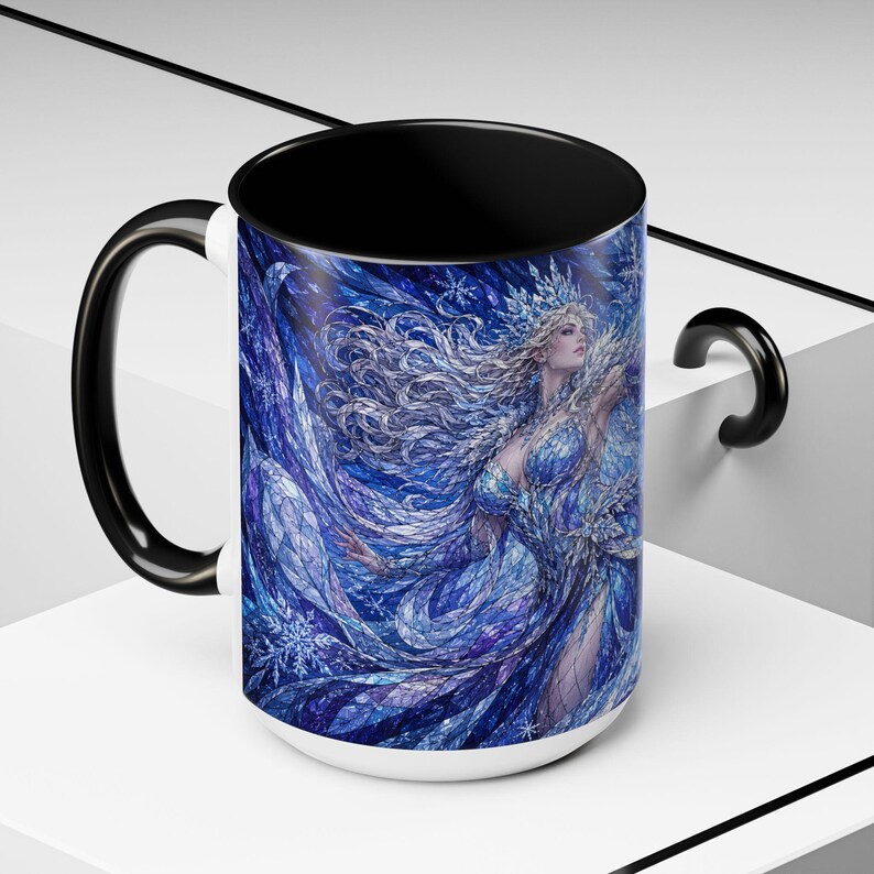 Ice Queen Frozen Fantasy Stained Glass Coffee Mug image 6