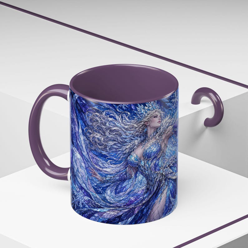 Ice Queen Frozen Fantasy Stained Glass Coffee Mug image 17