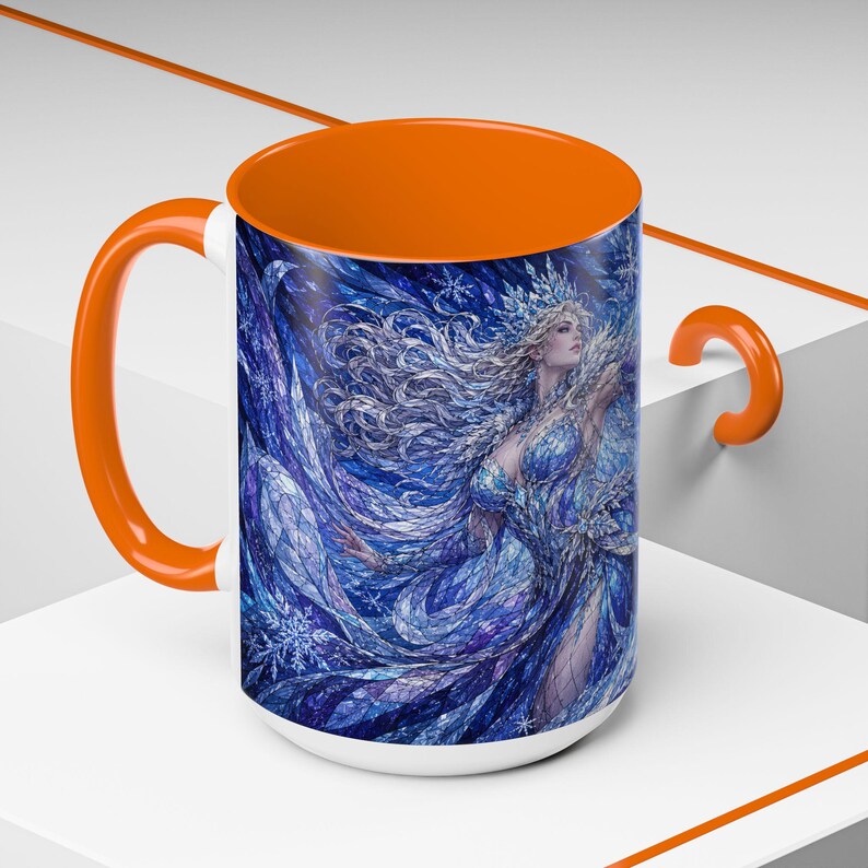 Ice Queen Frozen Fantasy Stained Glass Coffee Mug image 14