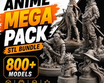 800+ Anime Character STL Bundle, Manga Figure STL Files, 3D Printable Anime Models, Collectible Figurines