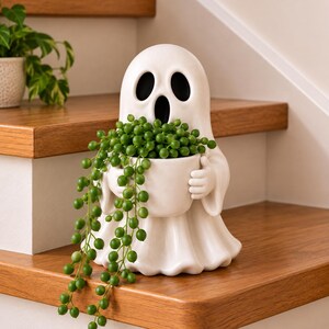 Ghost Pot STL 3MF, Halloween Flower Pot, 3D Printer Digital Files