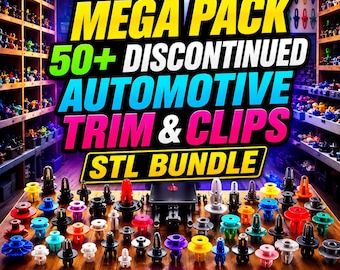50+ Automotive Trim Clips STL Bundle | Car Fasteners STL Files | Vehicle Repair Clips | Automotive Parts 3D Models