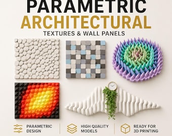 50+ Parametric Architectural Texture & Wall Panel STL Bundle | 3D Printable Wall Art | Modern Geometric Decor | Digital Download STL Pack