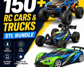 150+ RC Cars & Trucks STL Bundle | Remote Control Vehicle Models | Printable RC Designs