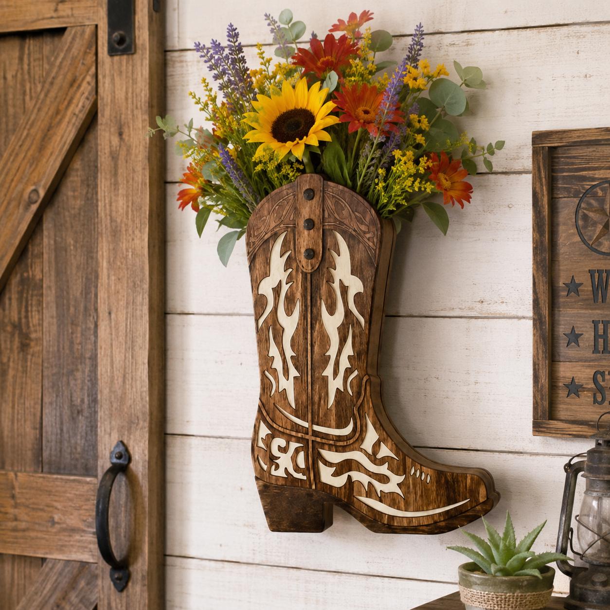 Vintage Wood Cowboy Boot - Etsy