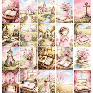 100+ Country Faith Junk Journal Pages Kit, Bible Scrapbook Papers, Vintage Floral Scripture Pages, Christian Journal Printable Papers image 3