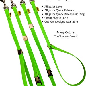 BIOTHANE pvc Dog Grooming Loop - Choose Style, Length, Color Made in USA - Choker, Alligator, Quick Release, O Ring