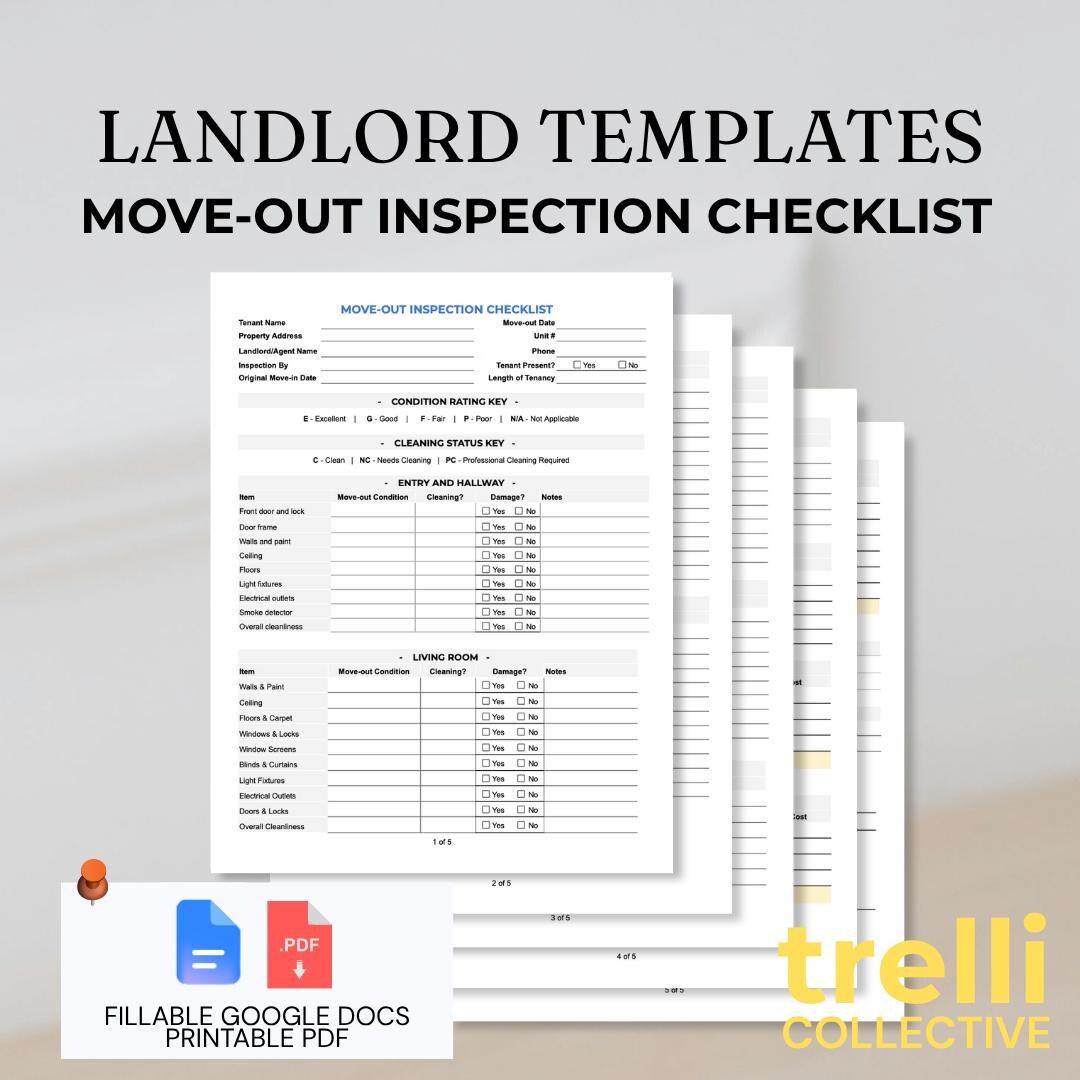 Printable Move Out Inspection Checklist Form.pdf Move-out Inspection Checklist | Fillable Google Docs | Printable PDF ...