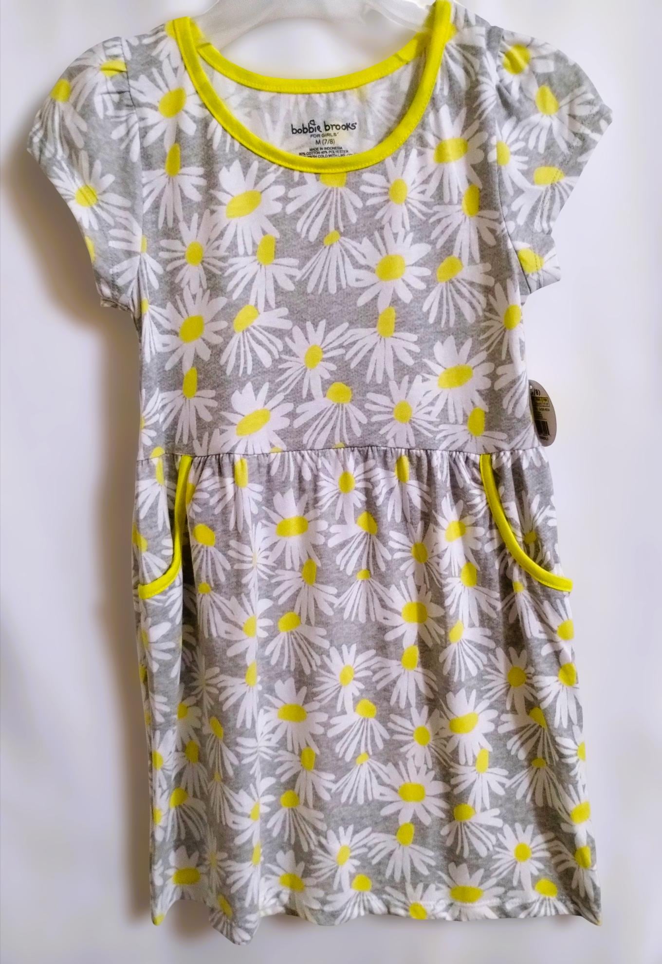 grey daisy dress NWT Bobbie Brooks Print - Gray & Yellow, XS, S, M - Brand New! clr-dscrp::KELLY GREEN MULTI