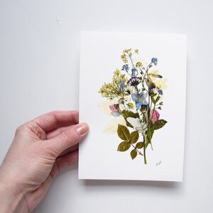 Print Botanical Print 5''x7'' Flower Prints Wall Art Dried Flowers ...