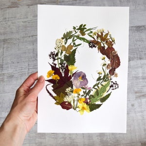 ORIGINAL pressed flower artwork Dry flower art Floral picture Pressed flower art  Plant picture Floral wall decor Unique picture Herbarium