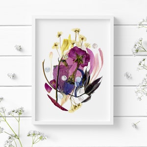 Dried pressed flowers art, Nature prints, Botanical wall art prints, Flowers decor wall, Floral pictures, Plant art print, Preserved flowers