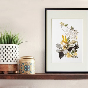 Flower print 8&quot; x 10&quot; Giclée Print Wall art Dry flower Herbarium artwork Pressed flowers art Pressed botanical prints floral picture set