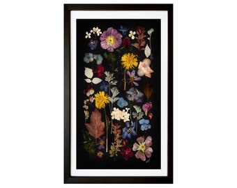 Floral Print Pressed Flowers Wall Art Botanical Print Herbarium Botanical  Print Set Flower Prints Wall Art Dry Flower Artwork Living Room 