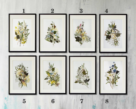 Vertical Hanging Herbarium Metal Frame for Pressed Flowers Herbarium frame  botanical art collage flower wall panel
