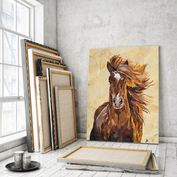 馬のプリント 押し花アート 馬の絵画 ドライフラワー 装飾 馬の