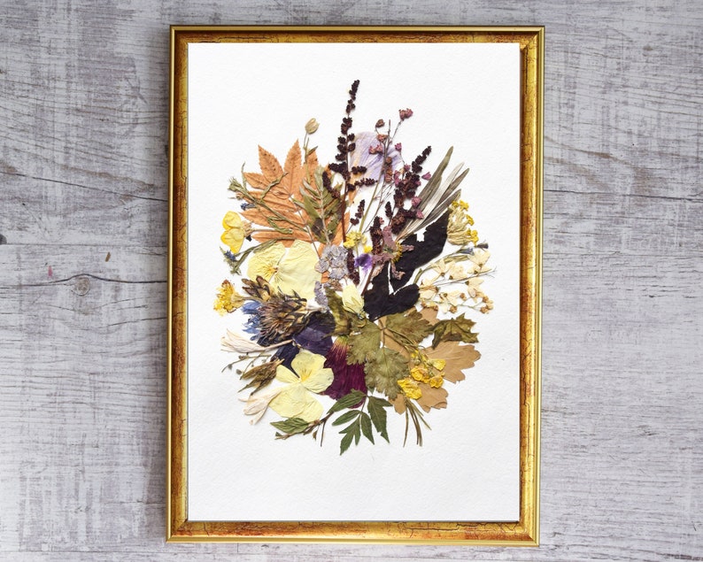 Dried Flower Art Pressed Flower Art Flower Wall Art Decor Etsy
